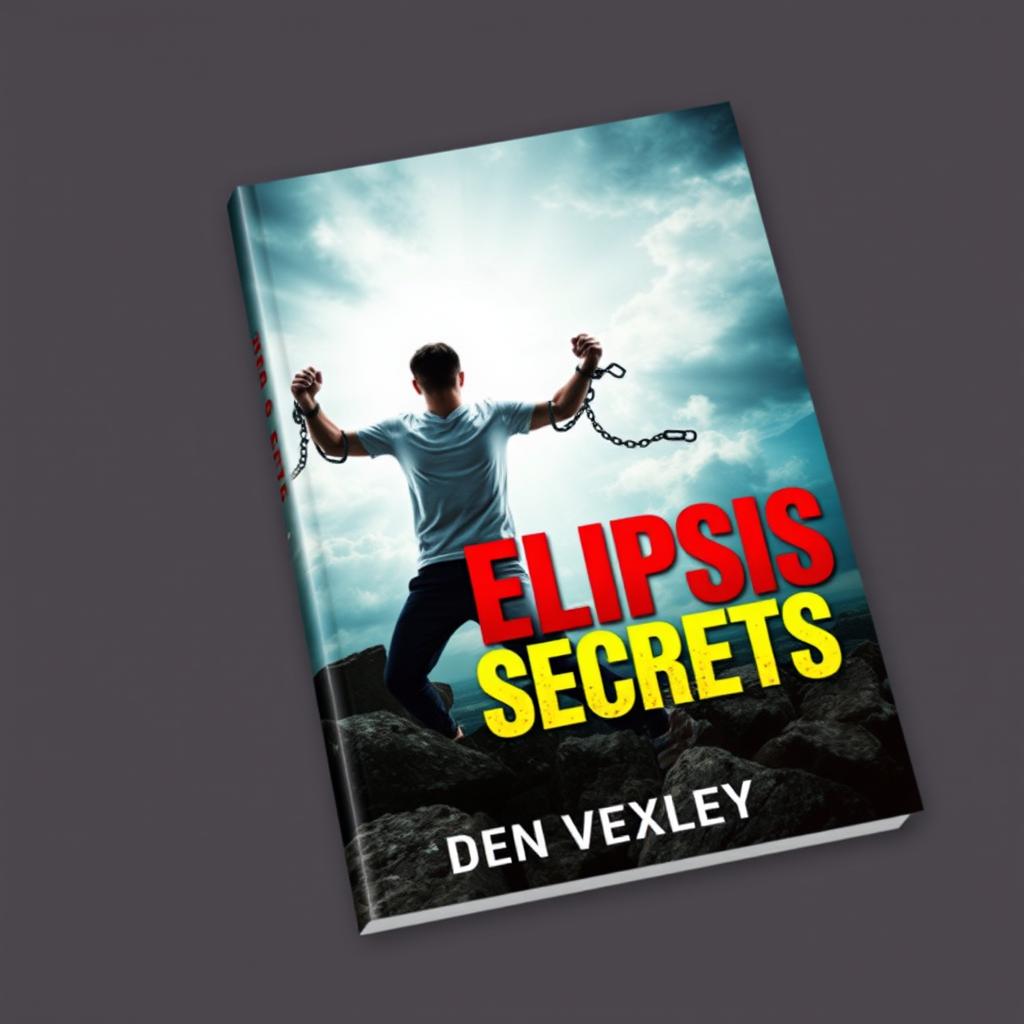 A realistic and vibrant book cover design depicting a person breaking free from chains, centrally placed, symbolizing transformation and change