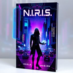 A striking book cover inspired by the cyberpunk aesthetic of 'Neuromancer'