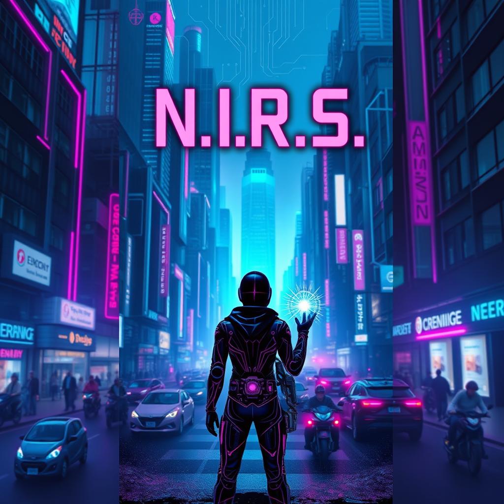 A striking book cover inspired by the cyberpunk aesthetic of 'Neuromancer'