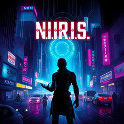 A striking book cover inspired by the cyberpunk aesthetic of 'Neuromancer'