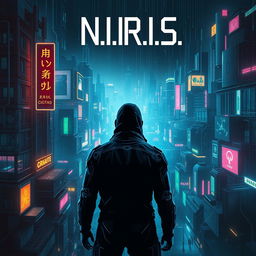 A captivating book cover for a science fiction novel, drawing inspiration from the iconic cover of 'Neuromancer'