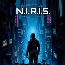 A captivating book cover for a science fiction novel, drawing inspiration from the iconic cover of 'Neuromancer'