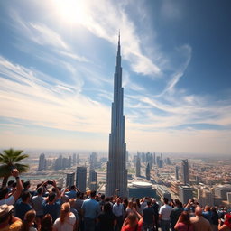 A breathtaking view from the Burj Khalifa, showcasing the stunning skyline of Dubai