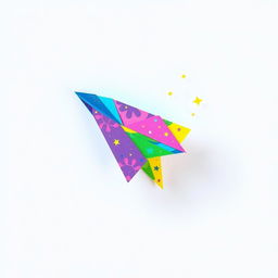 A creative interpretation of a computer mouse pointer, designed as a vibrant and whimsical arrow