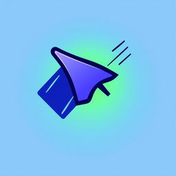 A creative logo design featuring a stylized mouse pointer, seamlessly integrated with abstract shapes and vibrant colors