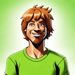 A high-quality digital art image of the live-action version of Shaggy from Scooby-Doo, originally portrayed by Matthew Lillard