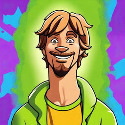 A high-quality digital art image of the live-action version of Shaggy from Scooby-Doo, originally portrayed by Matthew Lillard