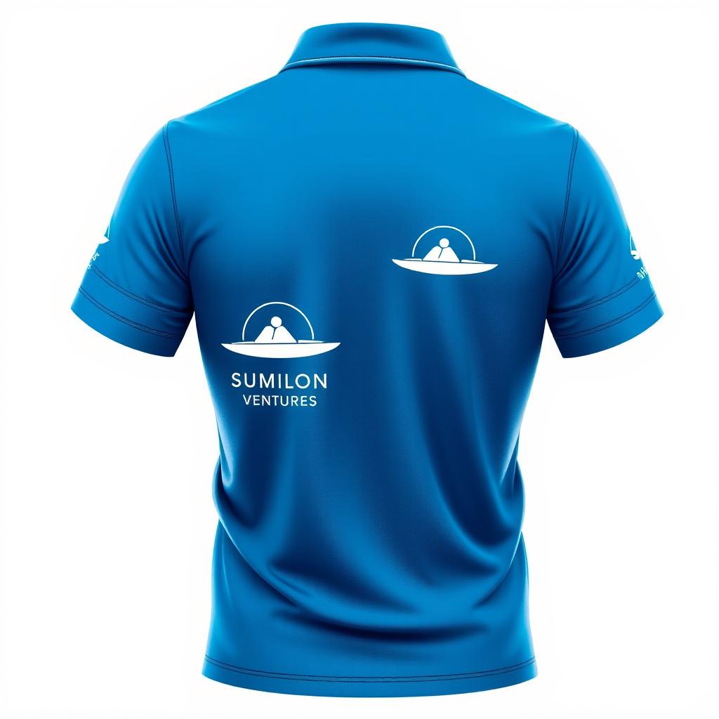 A highly detailed and realistic design of a polo shirt for 'Sumilon Crystal Kayak Ventures'