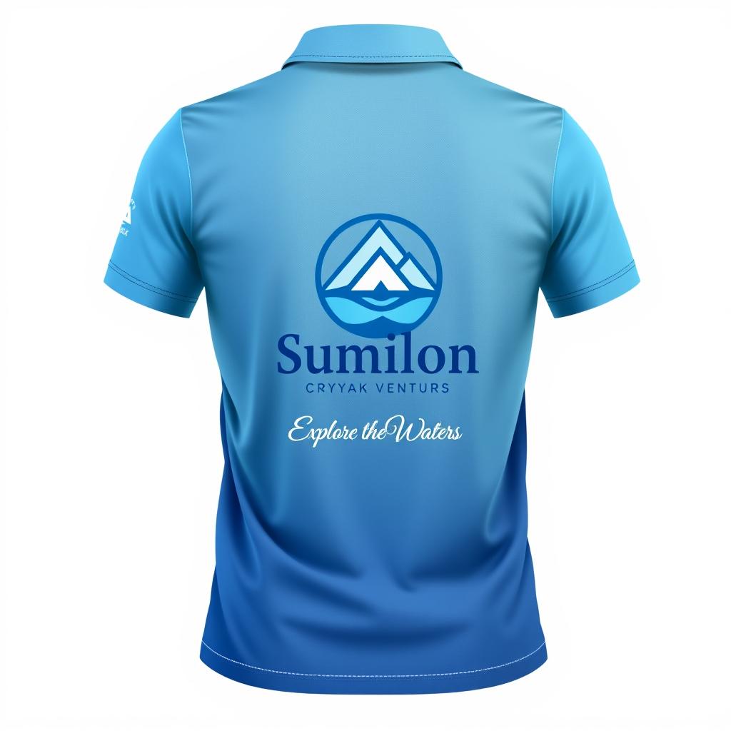 A stylish and modern design for a polo shirt dedicated to 'Sumilon Crystal Kayak Ventures'