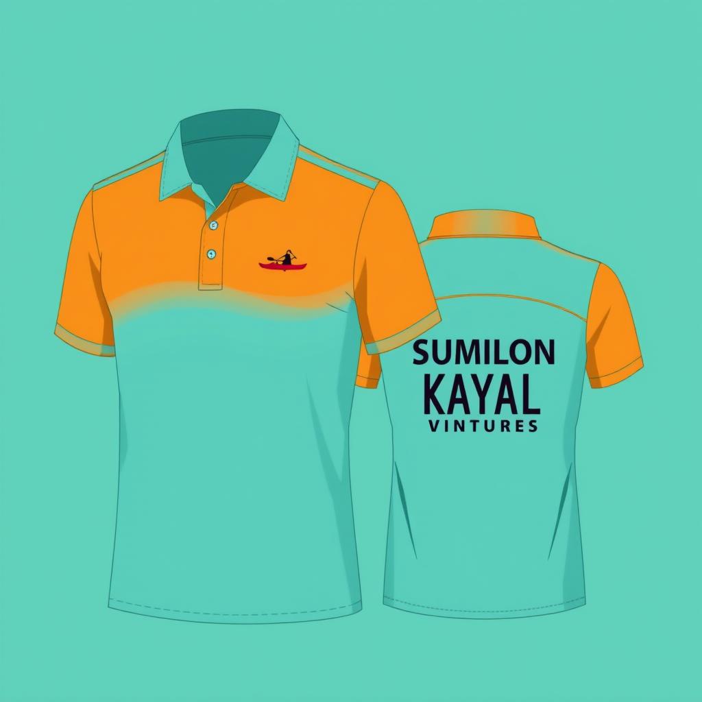 Design a stylish polo shirt for 'Sumilon Crystal Kayak Ventures'
