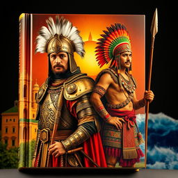 A stunning book cover featuring a dual portrait that captures the essence of a Spanish conquistador and an Inca warrior, symbolizing their cultural contrast and historical clash