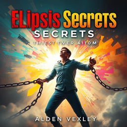 A realistic and vibrant digital artwork featuring a person breaking free from chains in the center of the image