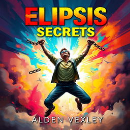 A realistic and vibrant digital artwork featuring a person breaking free from chains in the center of the image