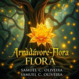 A fantasy book cover design for 'Arradárvore-Flora' by Samuel C