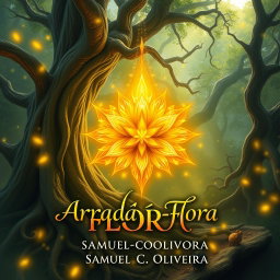 A fantasy book cover design for 'Arradárvore-Flora' by Samuel C
