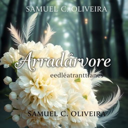 A fantasy book cover design for 'Arradárvore - Cravos & Penas' by Samuel C