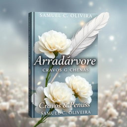 A fantasy book cover design for 'Arradárvore - Cravos & Penas' by Samuel C