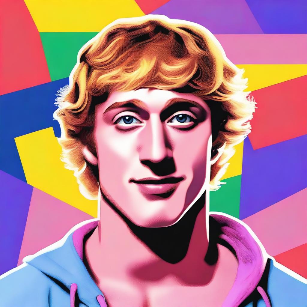 A high-quality digital art portrait of Logan Paul