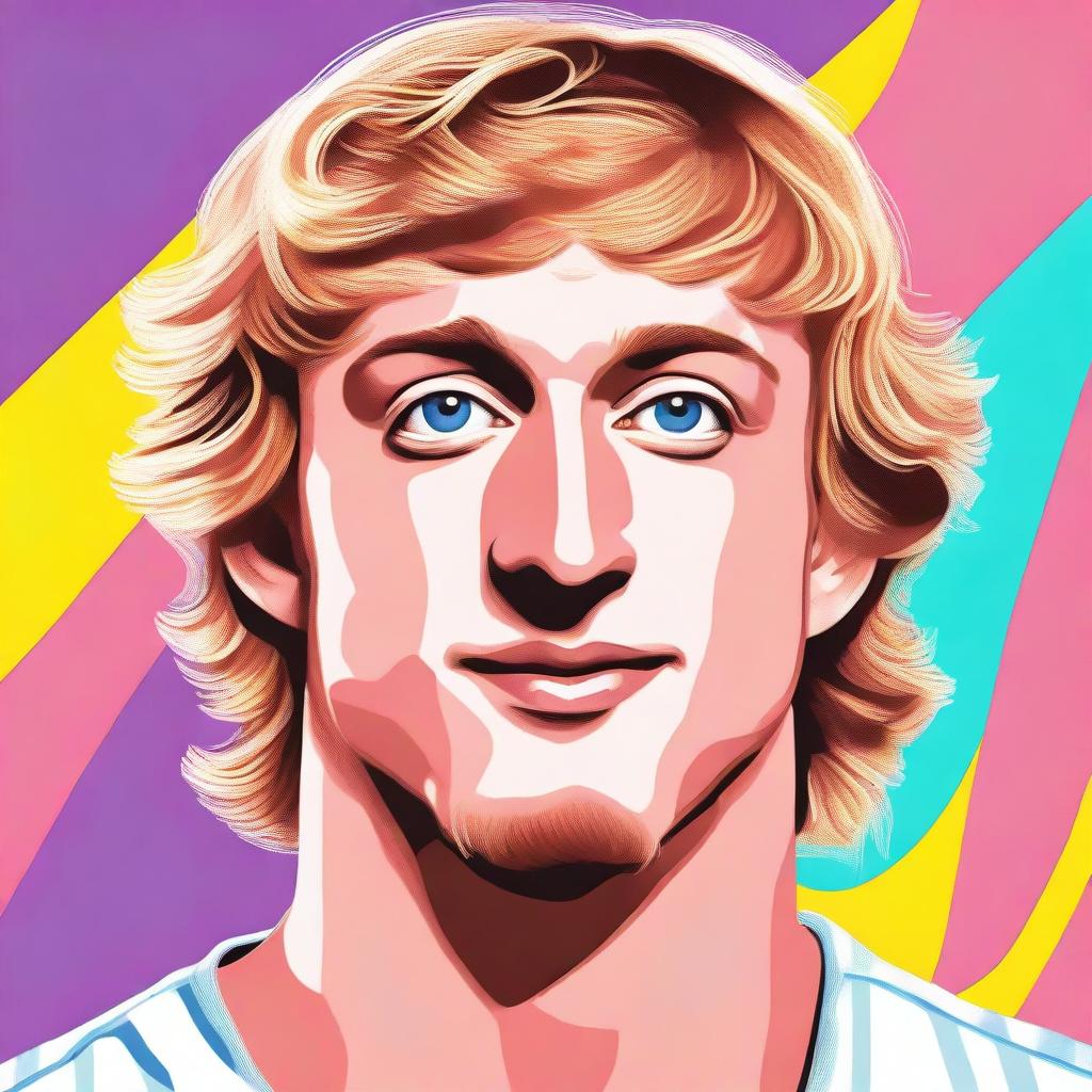 A high-quality digital art portrait of Logan Paul