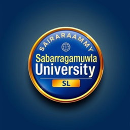 A stylish badge design featuring the words 'Sabaragamuwa University SL'