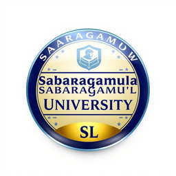 A stylish badge design featuring the words 'Sabaragamuwa University SL'