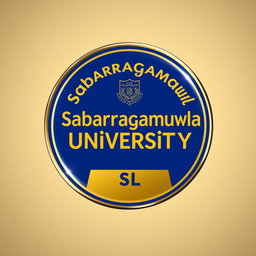 A stylish badge design featuring the words 'Sabaragamuwa University SL'