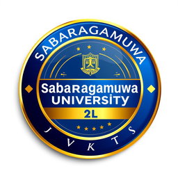 A stylish badge design featuring the words 'Sabaragamuwa University SL'