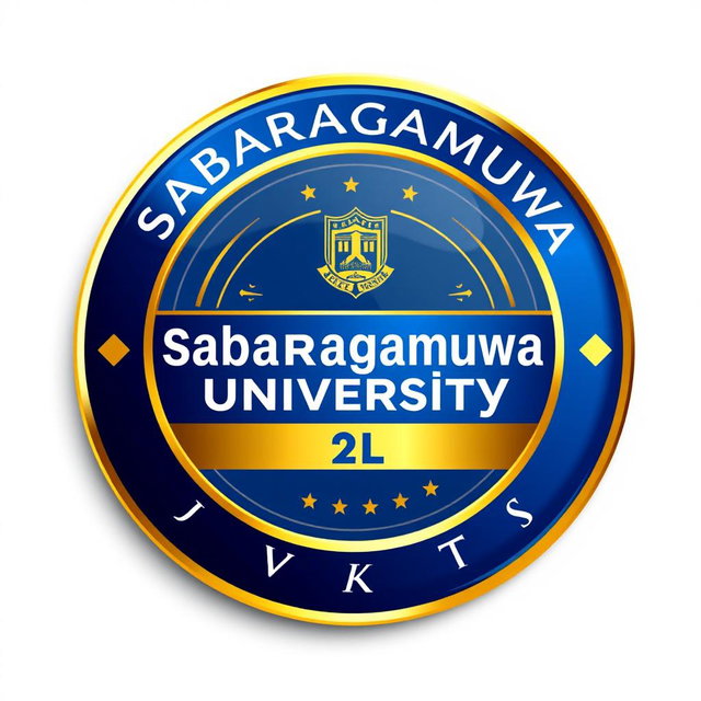 A stylish badge design featuring the words 'Sabaragamuwa University SL'