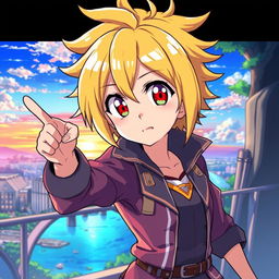 An anime-style illustration inspired by the original photograph, featuring a character with bright anime-style hair, large expressive eyes, and a dynamic pose