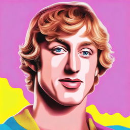 A high-quality digital art portrait of Logan Paul