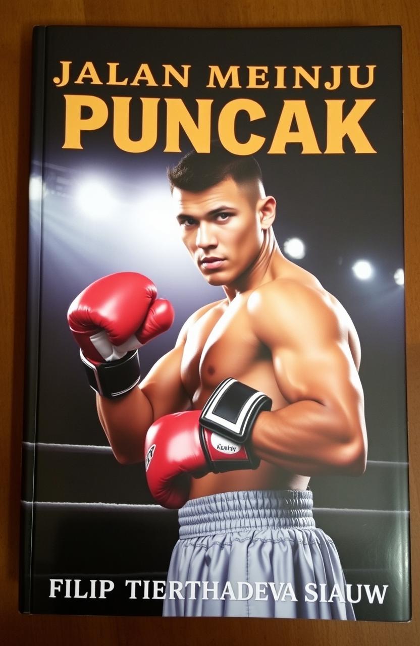 A dramatic book cover featuring a male boxer in an intense stance, wearing boxing gloves