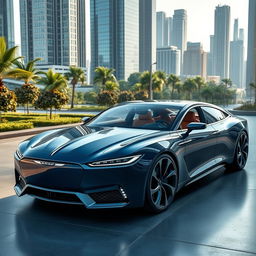 A futuristic 2025 Chrysler Crown Imperial, boasting a bold and innovative design that combines luxury with cutting-edge technology