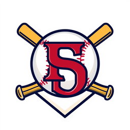 A baseball logo in the style of Major League Baseball featuring the initials 'R S'