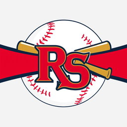 A baseball logo in the style of Major League Baseball featuring the initials 'R S'
