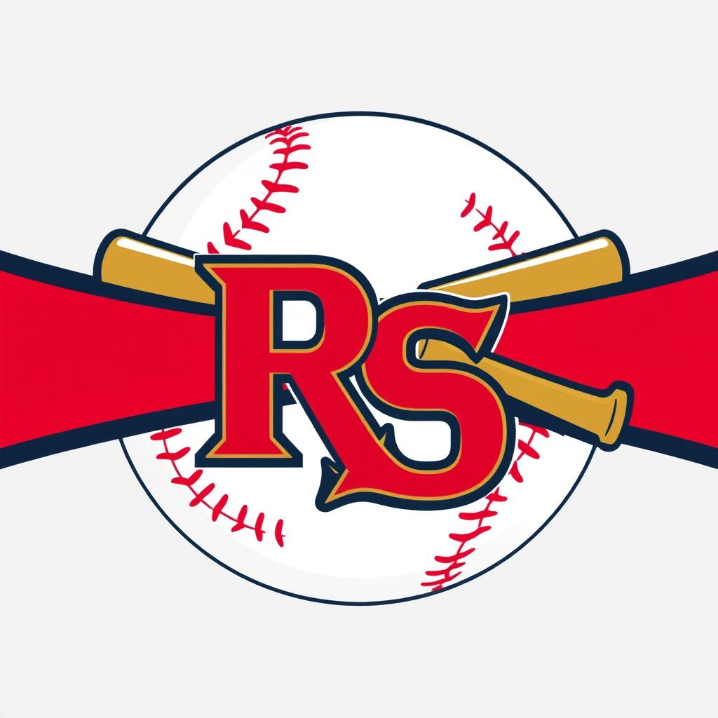 A baseball logo in the style of Major League Baseball featuring the initials 'R S'