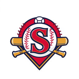 A baseball logo in the style of Major League Baseball featuring the initials 'R S'