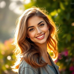 A stunning portrait of a confident and attractive young adult with a warm, inviting smile