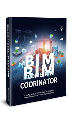 A sleek and professional book cover designed for the 'Become BIM Coordinator' training program
