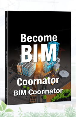 A sleek and professional book cover designed for the 'Become BIM Coordinator' training program
