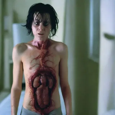 The protagonist in the horror movie experienced acute pyelonephritis as a result of the spread of a bladder infection, which added to the suspense and terror.