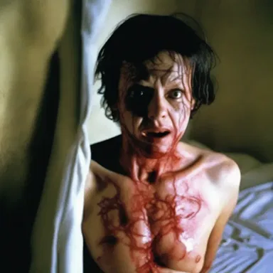 The protagonist in the horror movie experienced acute pyelonephritis as a result of the spread of a bladder infection, which added to the suspense and terror.