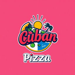 A vibrant and modern logo design for a Cuban pizza business