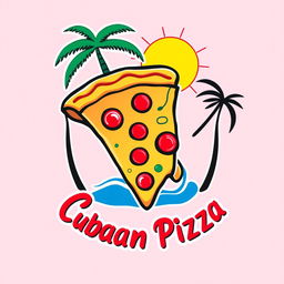 A vibrant and modern logo design for a Cuban pizza business
