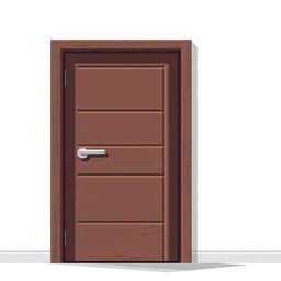 A pixel art illustration of a modern wooden door, featuring a sleek and contemporary design with smooth panels