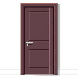 A pixel art illustration of a modern wooden door, featuring a sleek and contemporary design with smooth panels