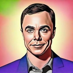 A high-quality digital art portrait of Jim Parsons