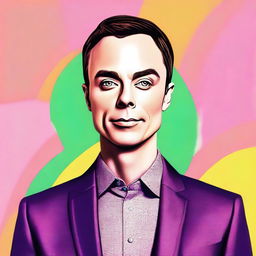 A high-quality digital art portrait of Jim Parsons