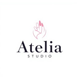 A logo design for a manicure studio named 'Atélia Studio'