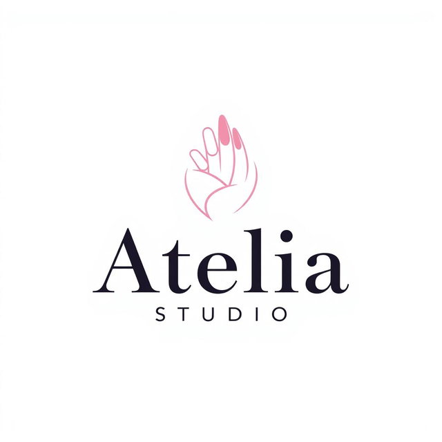 A logo design for a manicure studio named 'Atélia Studio'