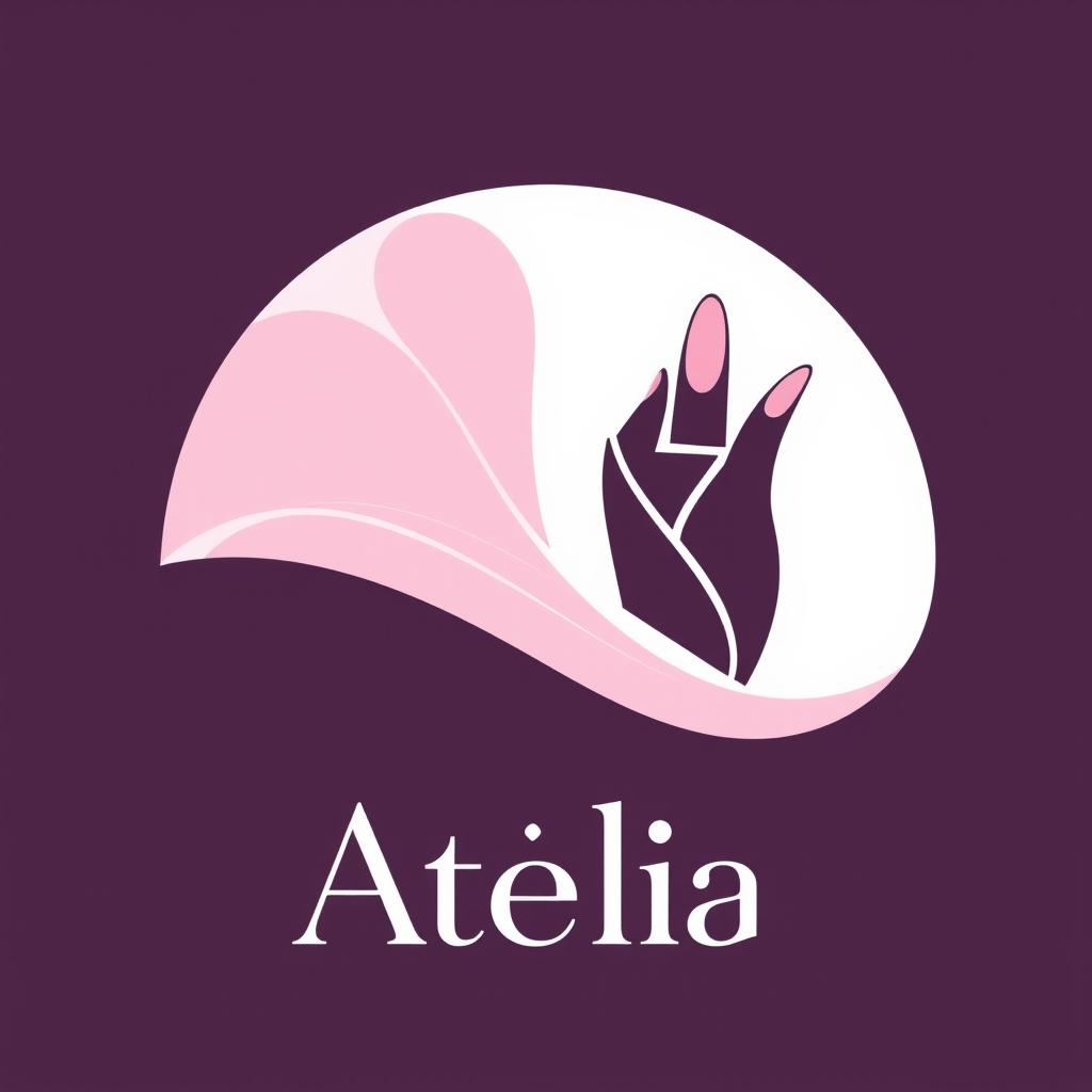 A logo design for a manicure studio named 'Atélia Studio'